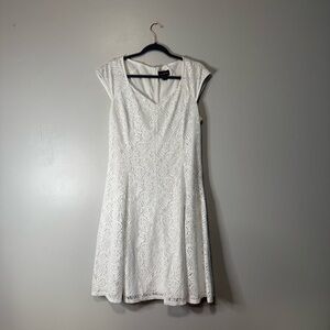 Liz Claiborne White Lace Fit & Flare Dress – Size 14